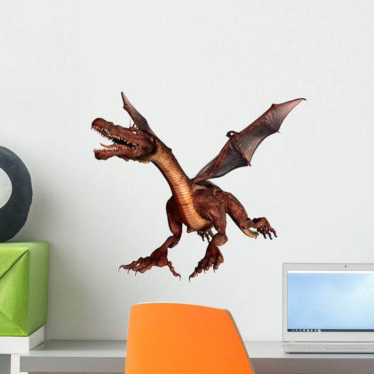 Flying Red Dragon Wall Decal
