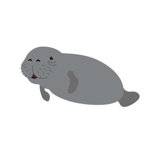 Cute Cartoon Manatee Wall Decal