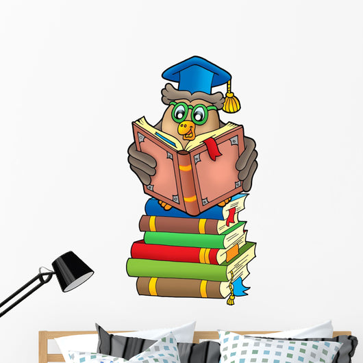 Reading Owl Teacher Books Wall Decal