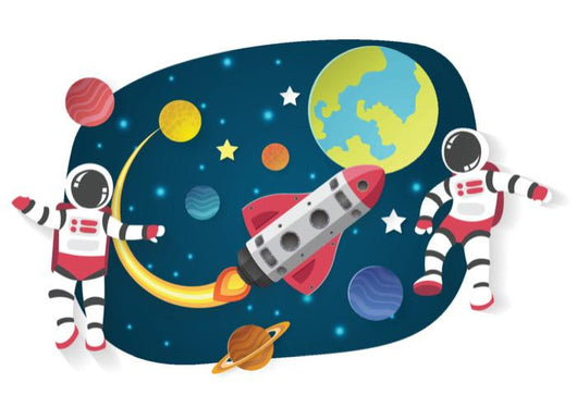 Astronaut Cartoon Moon Wall Decal