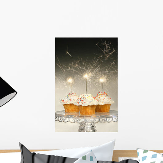 Cupcakes with Sparklers Wall Decal