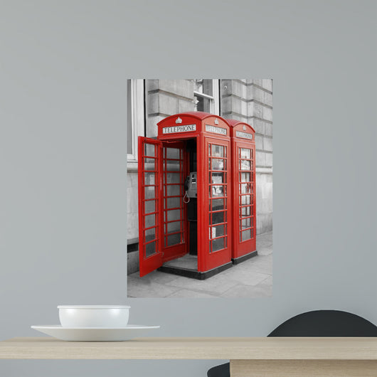 Red Telephone Booths London Wall Decal