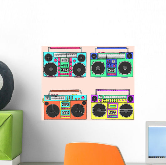 80s Boomboxes Wall Decal