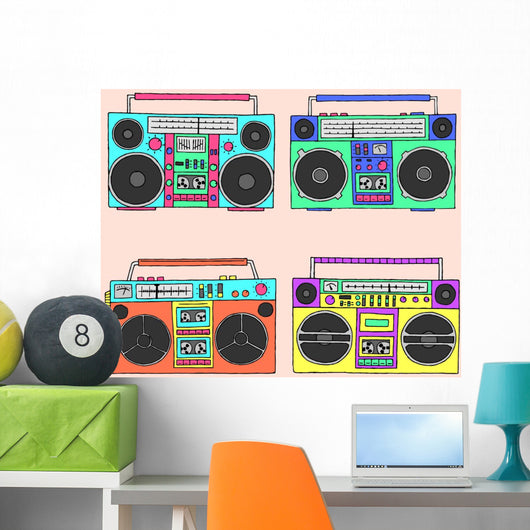 80s Boomboxes Wall Decal