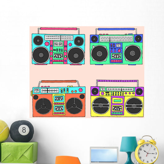 80s Boomboxes Wall Decal