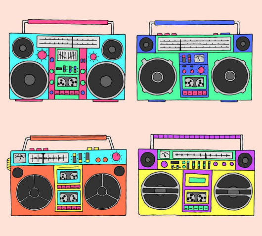 80s Boomboxes Wall Decal