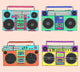 80s Boomboxes Wall Decal