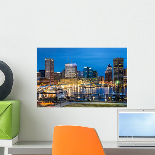 Waterfront Skyline Evening Wall Decal