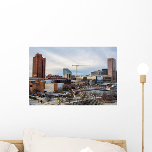 Waterfront and Construction Skyline Wall Decal