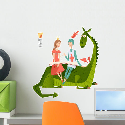 Princess and Knight Reading Wall Decal