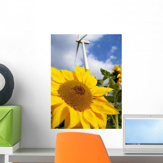 Sunflower Energy Pinwheel Renewable Wall Decal