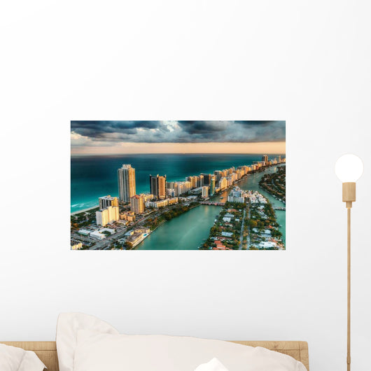 Aerial Miami Beach Skyline Wall Decal