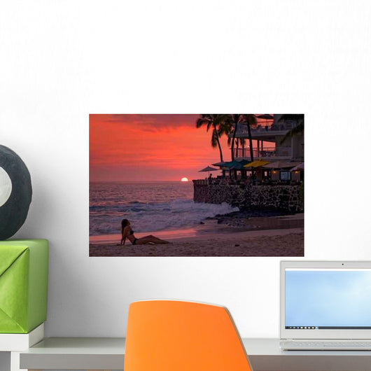 Sunset Beach Wall Decal Design 2