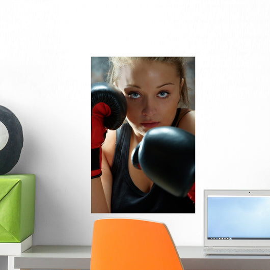 Fighter Woman Wearing Boxing-gloves Wall Decal