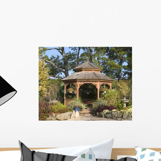 Wood Gazebo Woodland Garden Wall Decal