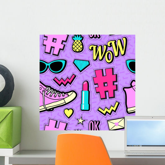 Vector Neon Pop 80s Wall Decal Design 3