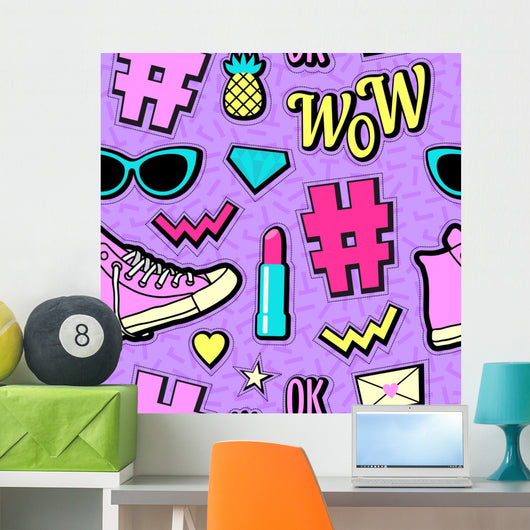 Vector Neon Pop 80s Wall Decal Design 3