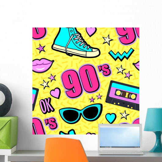 Vector Neon Pop 80s Wall Decal Design 2