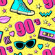 Vector Neon Pop 80s Wall Decal Design 2