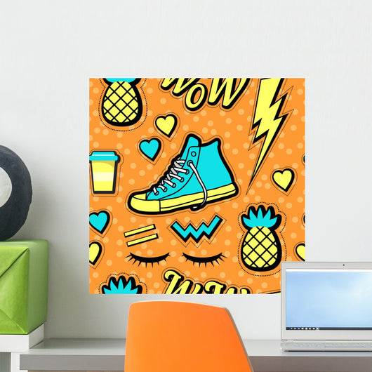 Vector Neon Pop 80s Wall Decal Design 1