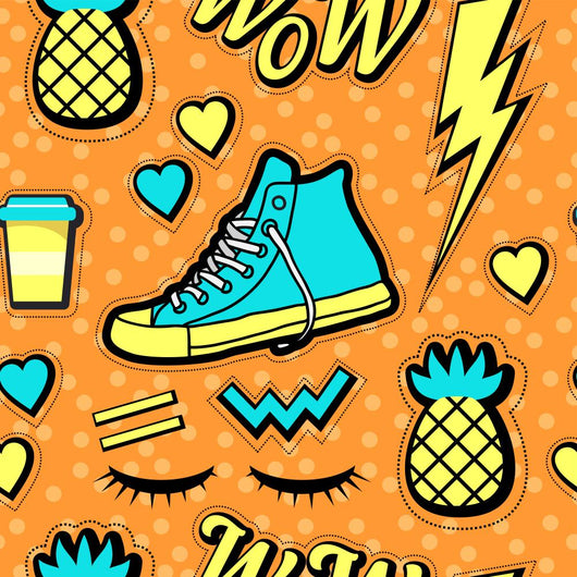 Vector Neon Pop 80s Wall Decal Design 1