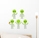 Cartoon Alien Set Wall Decal Sticker Set