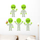 Cartoon Alien Set Wall Decal Sticker Set