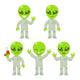 Cartoon Alien Set Wall Decal Sticker Set