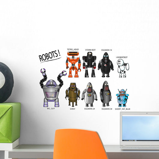 Robot Characters Wall Decal