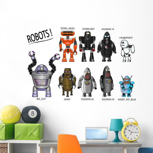 Robot Characters Wall Decal