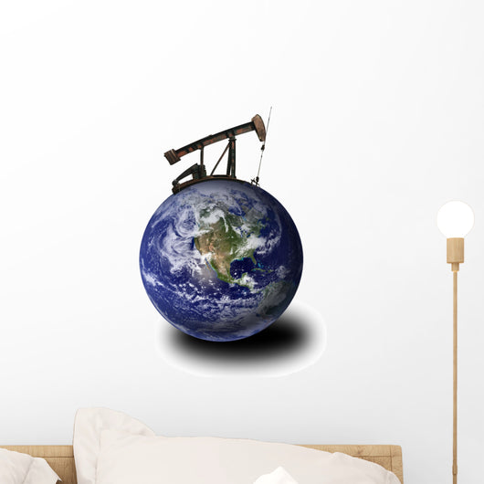Oil Derrick Earth Wall Decal