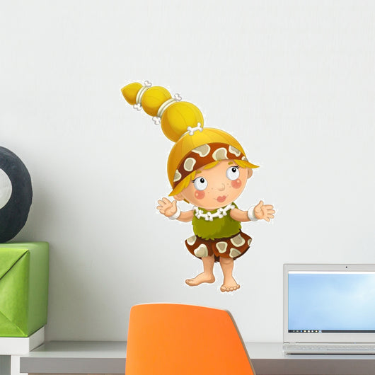 Caveman Cave Girl Child Wall Decal