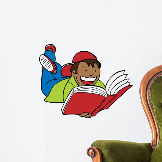 Child Reading Book Wall Decal