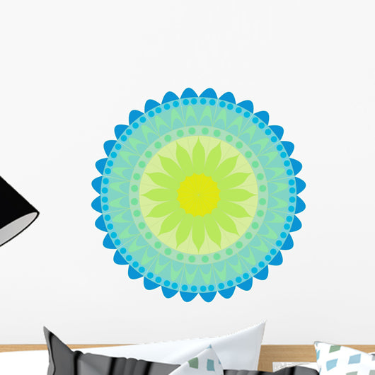 Blue Green Mandala Wall Decal