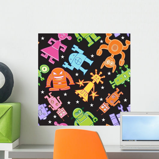 Robot Pattern Wall Decal