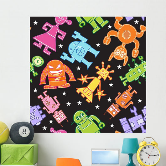 Robot Pattern Wall Decal