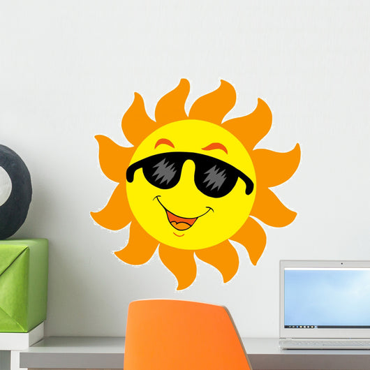 Sun with Sunglasses Wall Decal