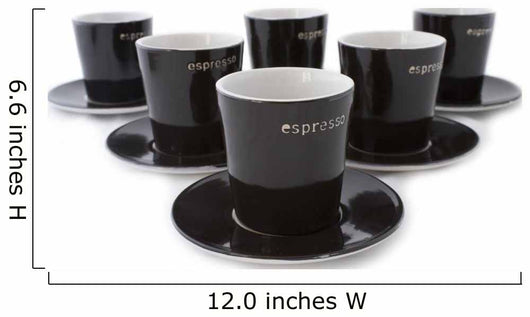 6 Espresso Cups Wall Decal