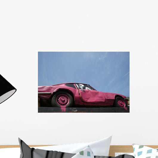 Car Wreck Covered Graffiti Wall Decal