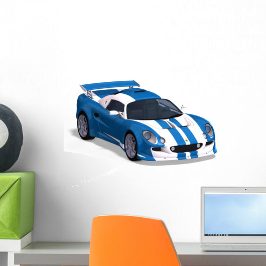 Blue Racing Car Wall Decal