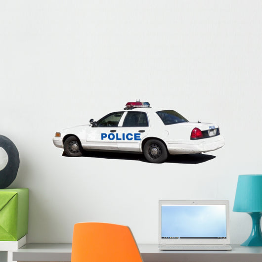 Police Car with Lightbar Wall Decal