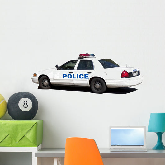 Police Car with Lightbar Wall Decal