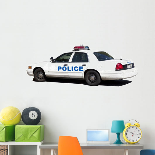 Police Car with Lightbar Wall Decal