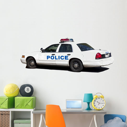 Police Car with Lightbar Wall Decal