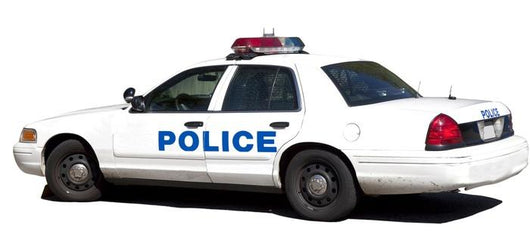 Police Car with Lightbar Wall Decal