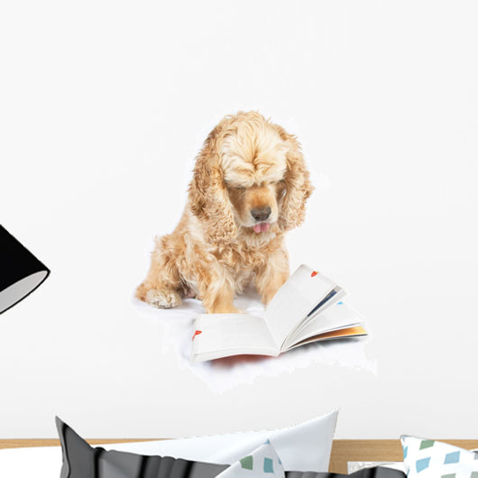 Dog Reading Book Wall Decal