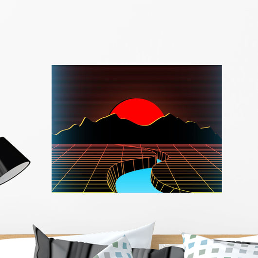 Vector Retro 80s Synth Wall Decal
