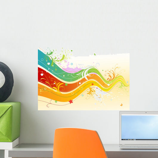 Vector Illustration Style Floral Wall Decal