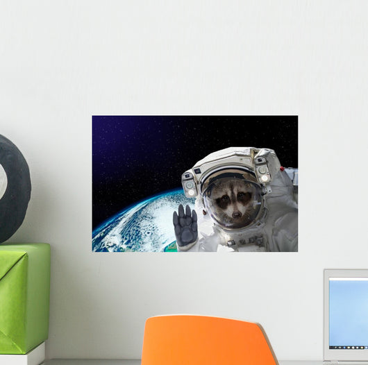 Nasa Space Raccoon Astronaut Wall Decal