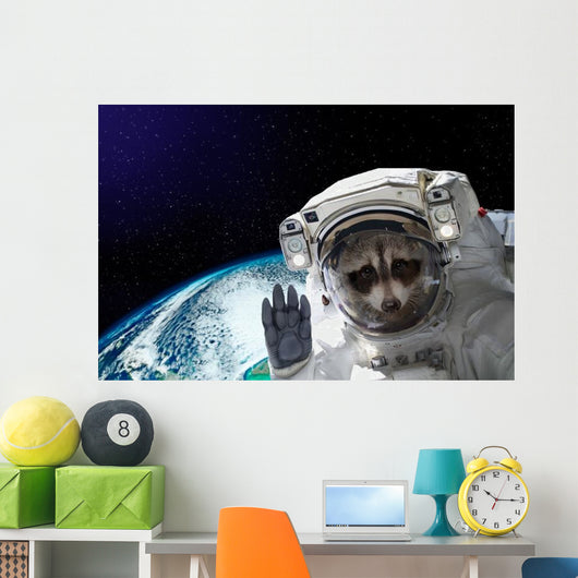 Nasa Space Raccoon Astronaut Wall Decal